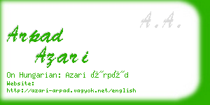 arpad azari business card